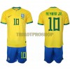 Original Trikotsatz Brasilien Neymar Jr 10 Heimtrikot WM 2022 Für Kinder